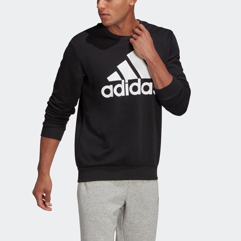 Adidas M Bl Ft Swt Logo Crew Sweatshirt Black — фото 3