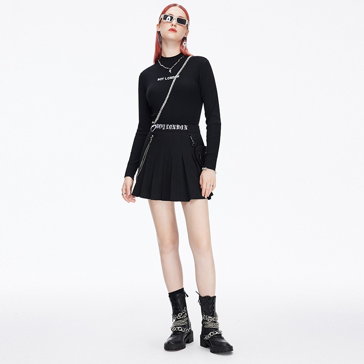 Boy London FW21 Embroidered Logo Knit Sweater Black — фото 4