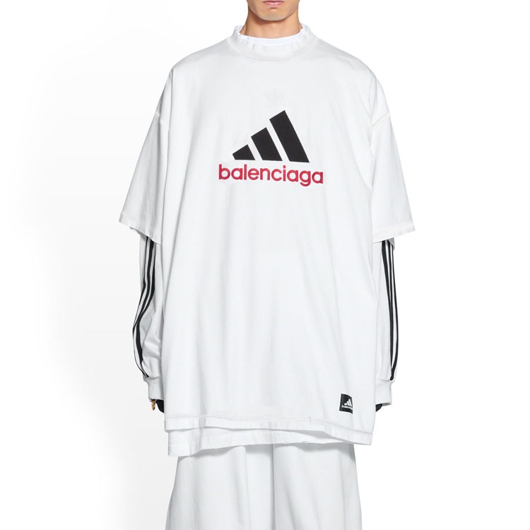 adidas originals Balenciaga x Adidas Logo T-Shirt White — фото 6
