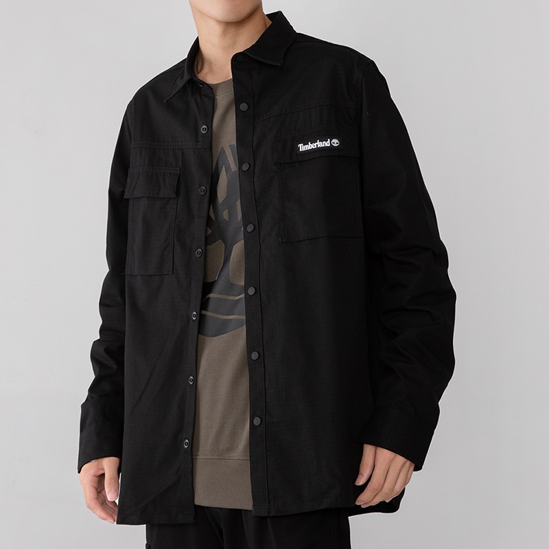 Timberland Letter Print Long Sleeve Shirt Black — фото 3