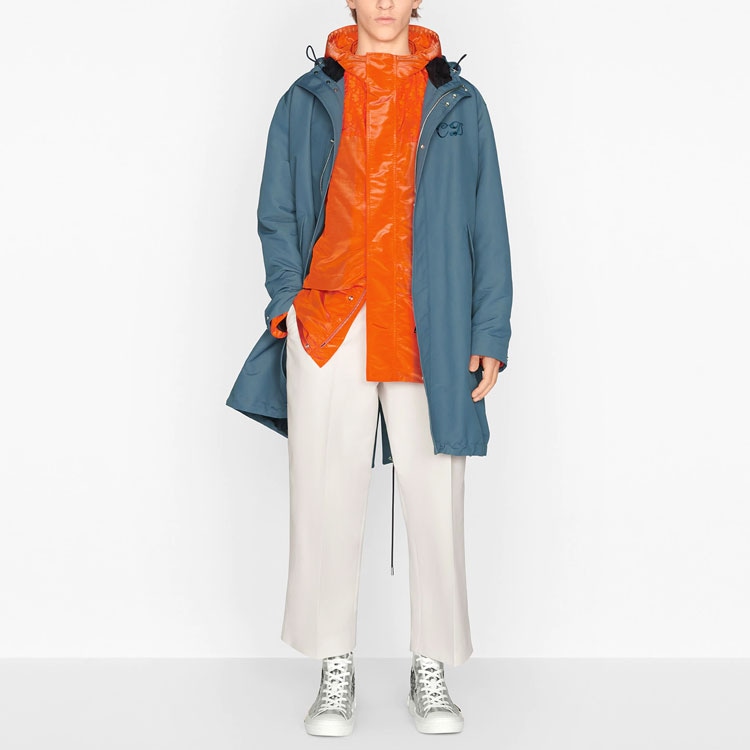 Dior x KENNY SCHARF FW21 Embroidered Parka Blue — фото 4