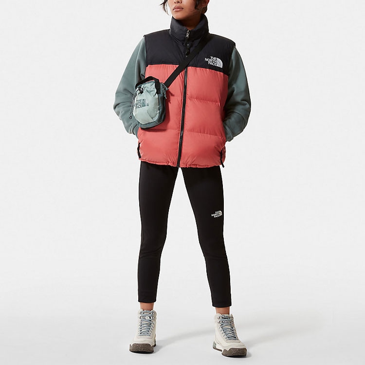 The North Face FW22 Colorblock Packable Down Vest Women Red — фото 2