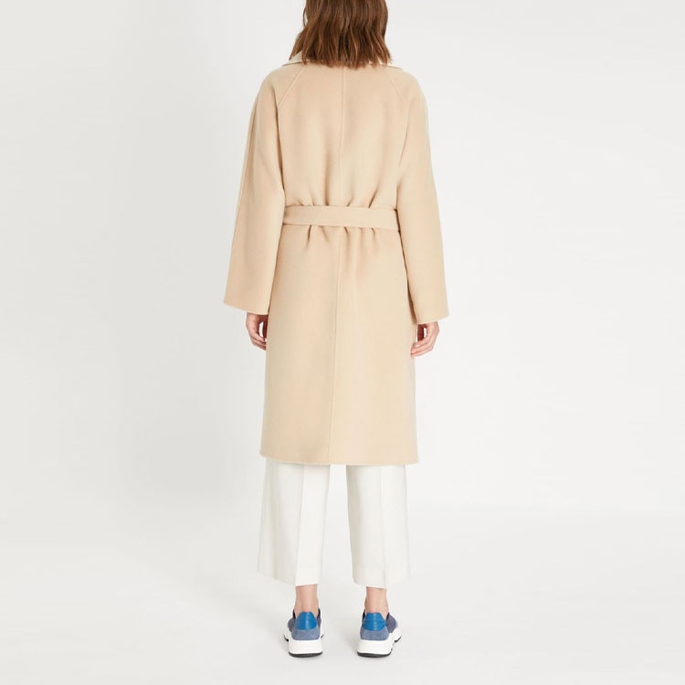 WEEKEND MaxMara MaxMara Logo Tie Double-Faced Coat Beige — фото 2