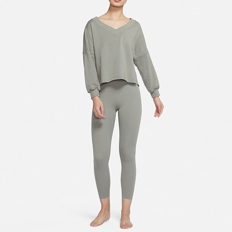 Nike Yoga Luxe V-Neck Sweatshirt Green — фото 1