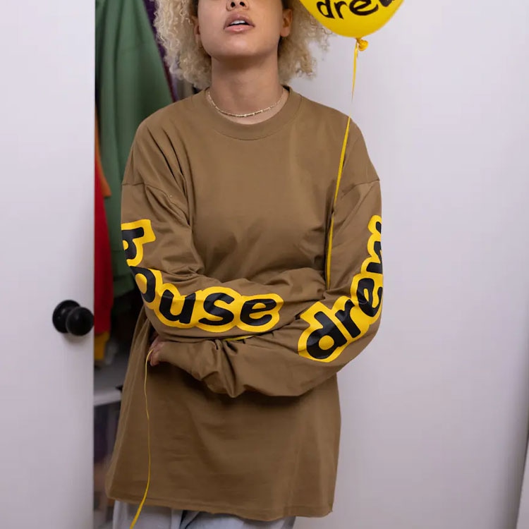 Drew House Logo Long Sleeve Tee Brown — фото 5