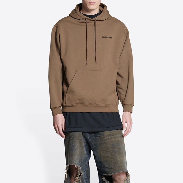Balenciaga SS22 Logo Hoodie Brown — фото 2