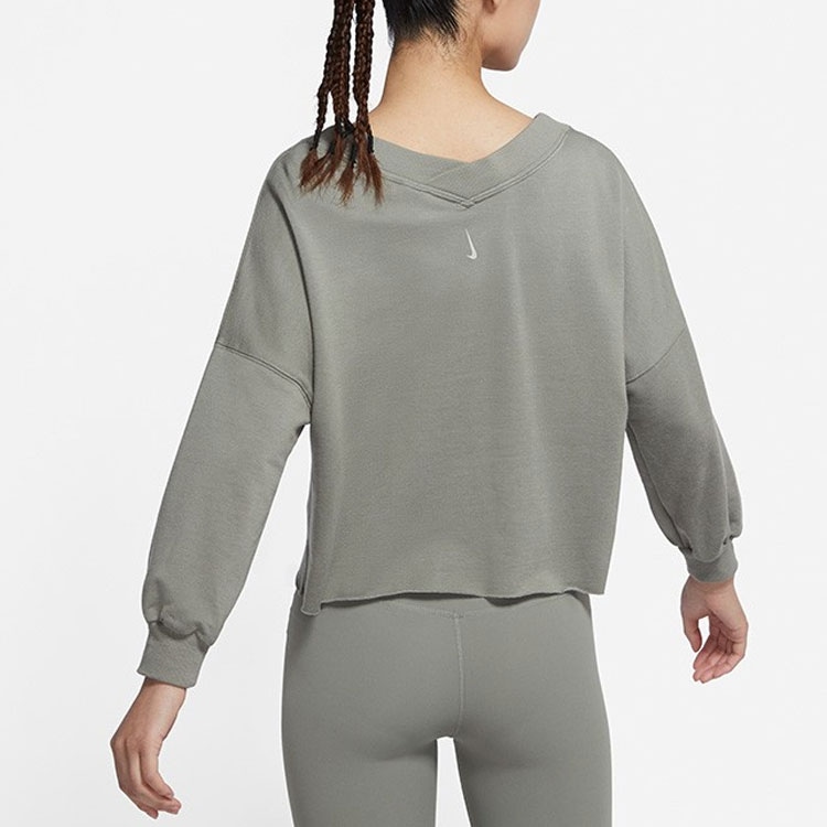 Nike Yoga Luxe V-Neck Sweatshirt Green — фото 3