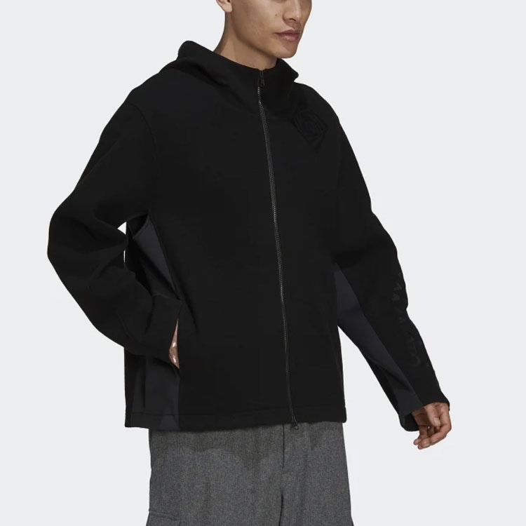 Y-3 FW21 Embroidered Hoodie Jacket Black — фото 3