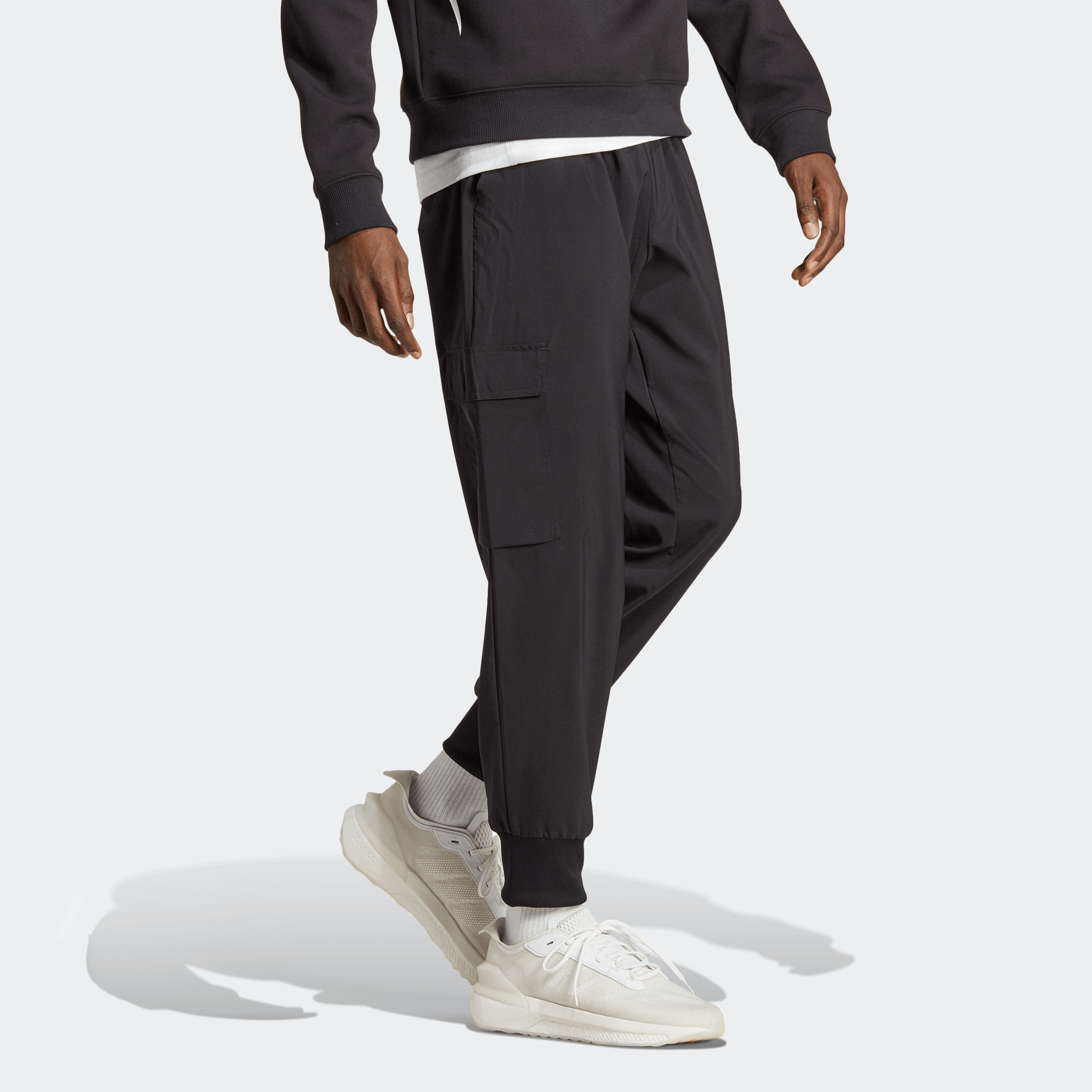 Adidas Essentials Cargo Ankle-Length Joggers Black — фото 4