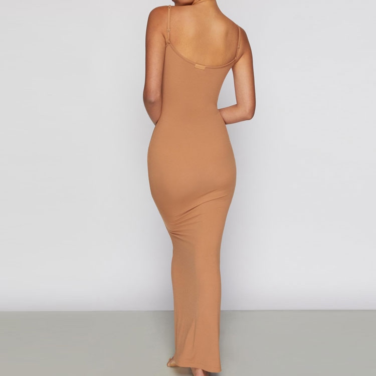 Skims Soft Lounge Long Slip Dress Camel — фото 2