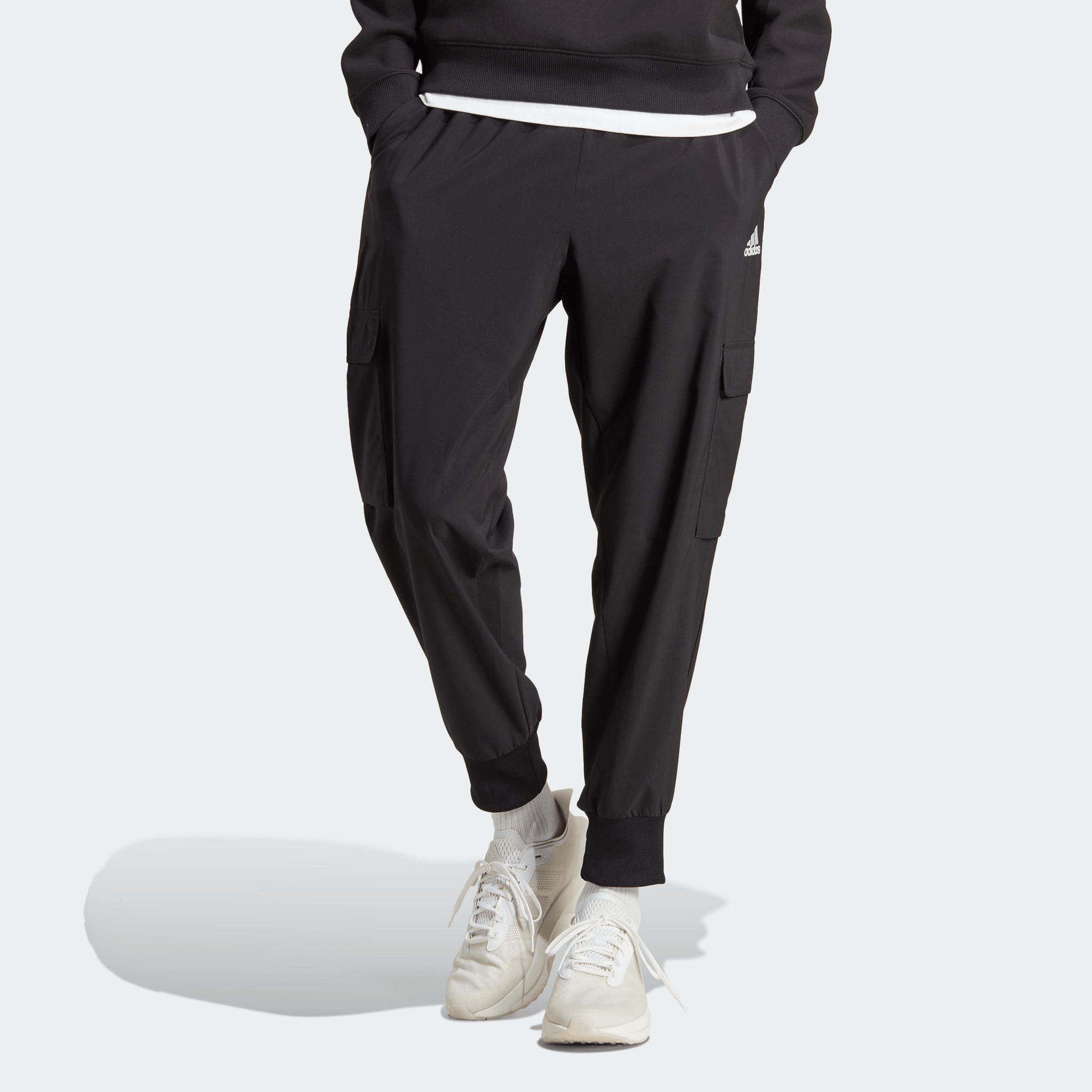 Adidas Essentials Cargo Ankle-Length Joggers Black — фото 2