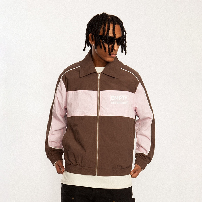 Empty Reference Retro Patchwork Jacket Pink Brown — фото 3