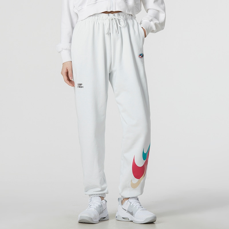 Nike CNY French Terry High-Waisted Knit Pants Women's White — фото 2