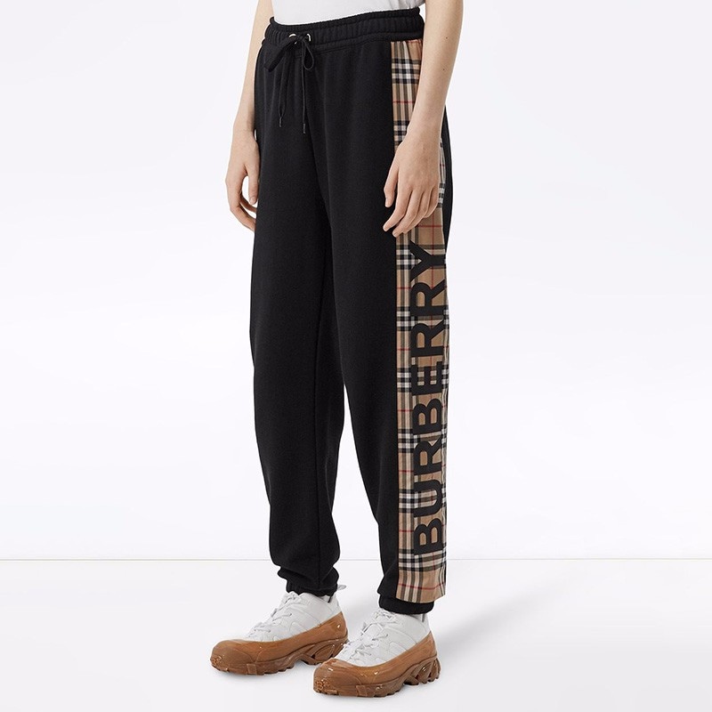 Burberry Check Jogger Pants Black — фото 2