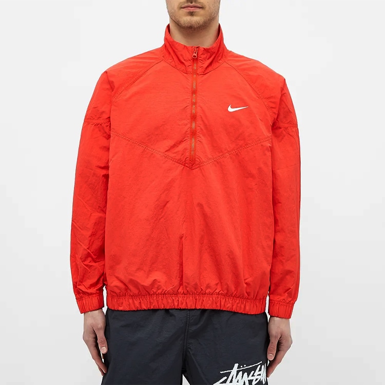 Stussy x Nike Logo Long Sleeve Jacket Red — фото 3