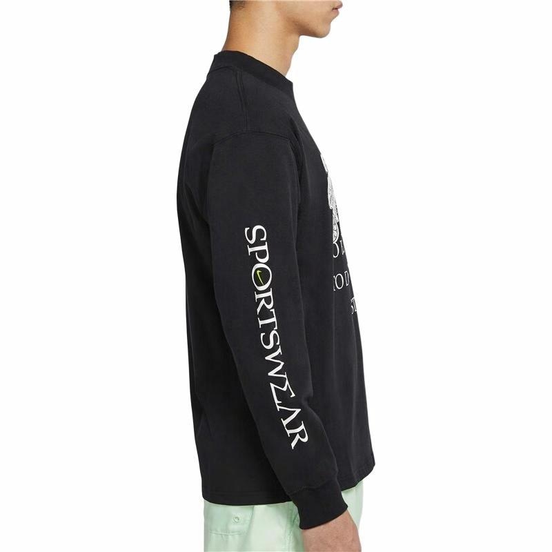 Nike Sportswear Printed Crew Sweatshirt Black — фото 5