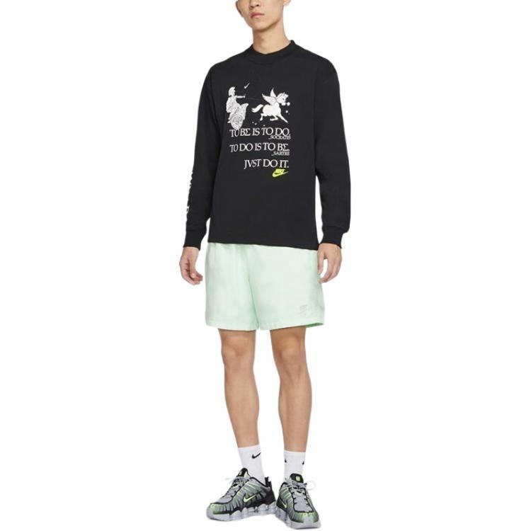 Nike Sportswear Printed Crew Sweatshirt Black — фото 3
