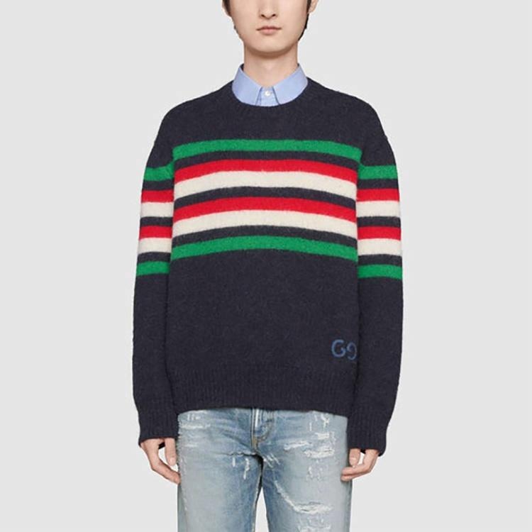 Gucci Striped Embroidered Sweater Blue — фото 2