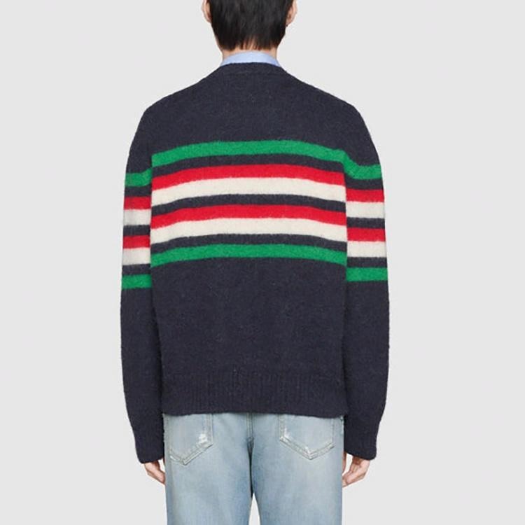 Gucci Striped Embroidered Sweater Blue — фото 4