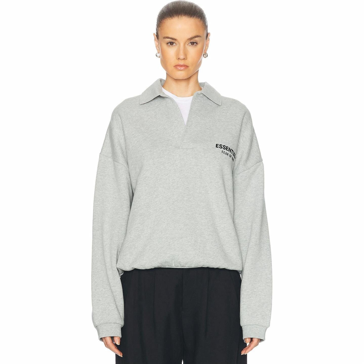 Fear Of God Essentials FW24 Holiday Core Polo Light Mist Grey — фото 9