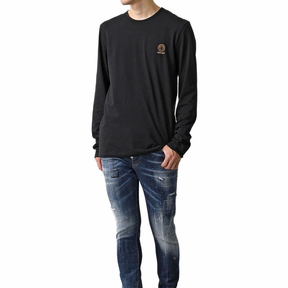 Versace Logo Crewneck Long Sleeve Tee Black — фото 2