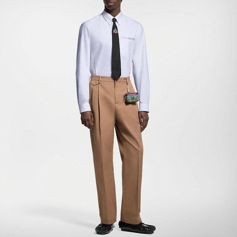 Louis Vuitton SS25 Cotton Trousers Brown — фото 1