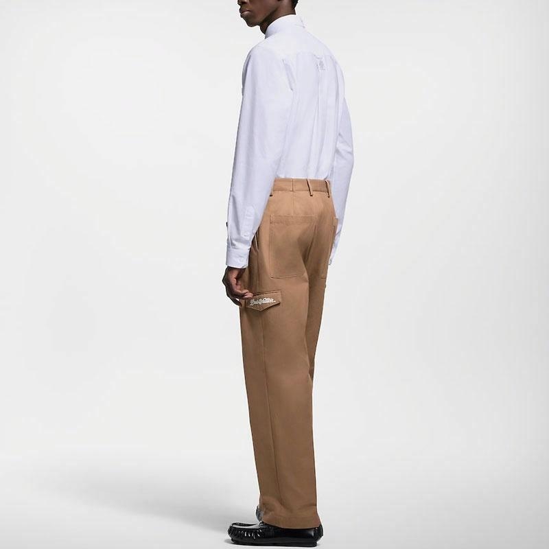 Louis Vuitton SS25 Cotton Trousers Brown — фото 3