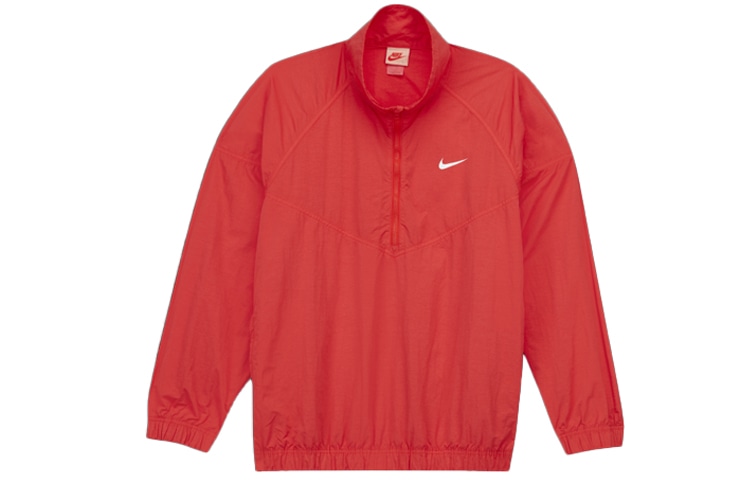 Stussy x Nike Logo Long Sleeve Jacket Red — фото 1