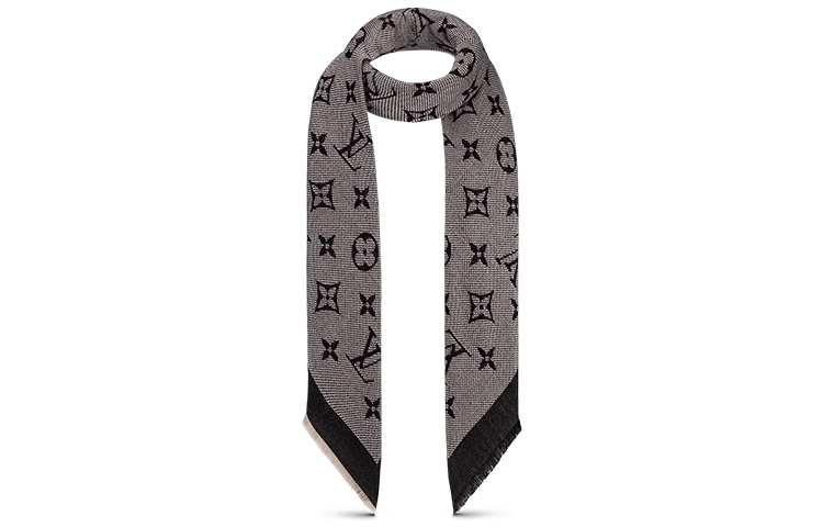 Louis Vuitton Classic Monogram Tassel Wool Silk Shawl — фото 1
