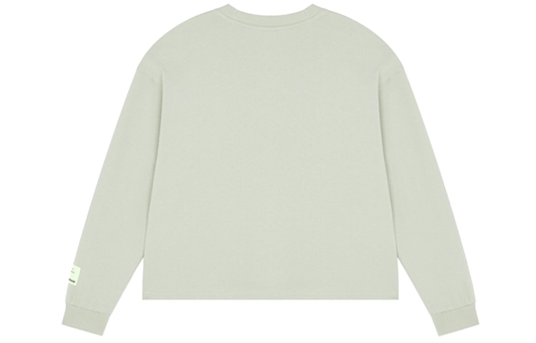 New Balance Embroidered Logo Knit Crewneck Long Sleeve Tee Women Light Green — фото 1