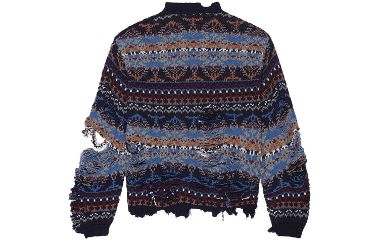 Balenciaga FW21 Distressed Crewneck Sweater Blue — фото 1