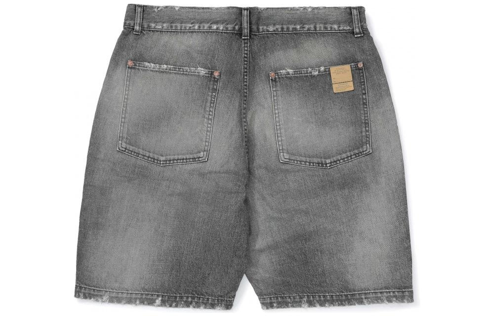 Madness Button Front Straight Denim Shorts Gray — фото 1