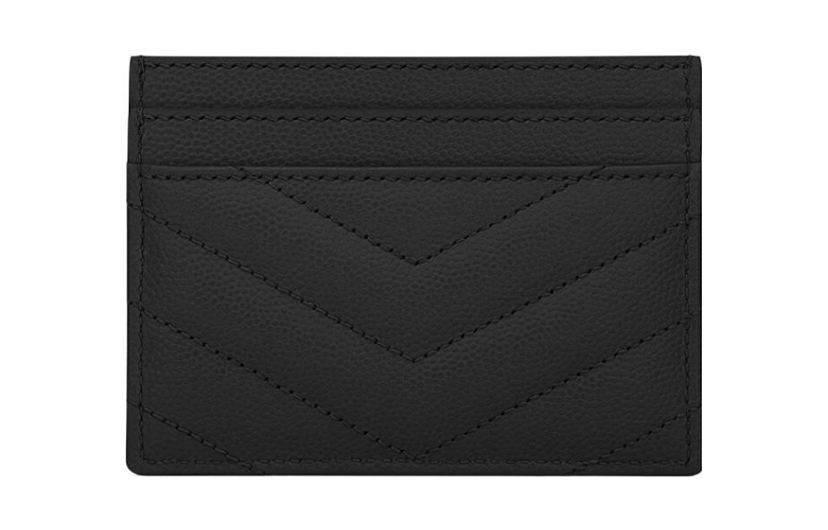 Saint Laurent YSL Monogram Quilted Card Holder Black — фото 5