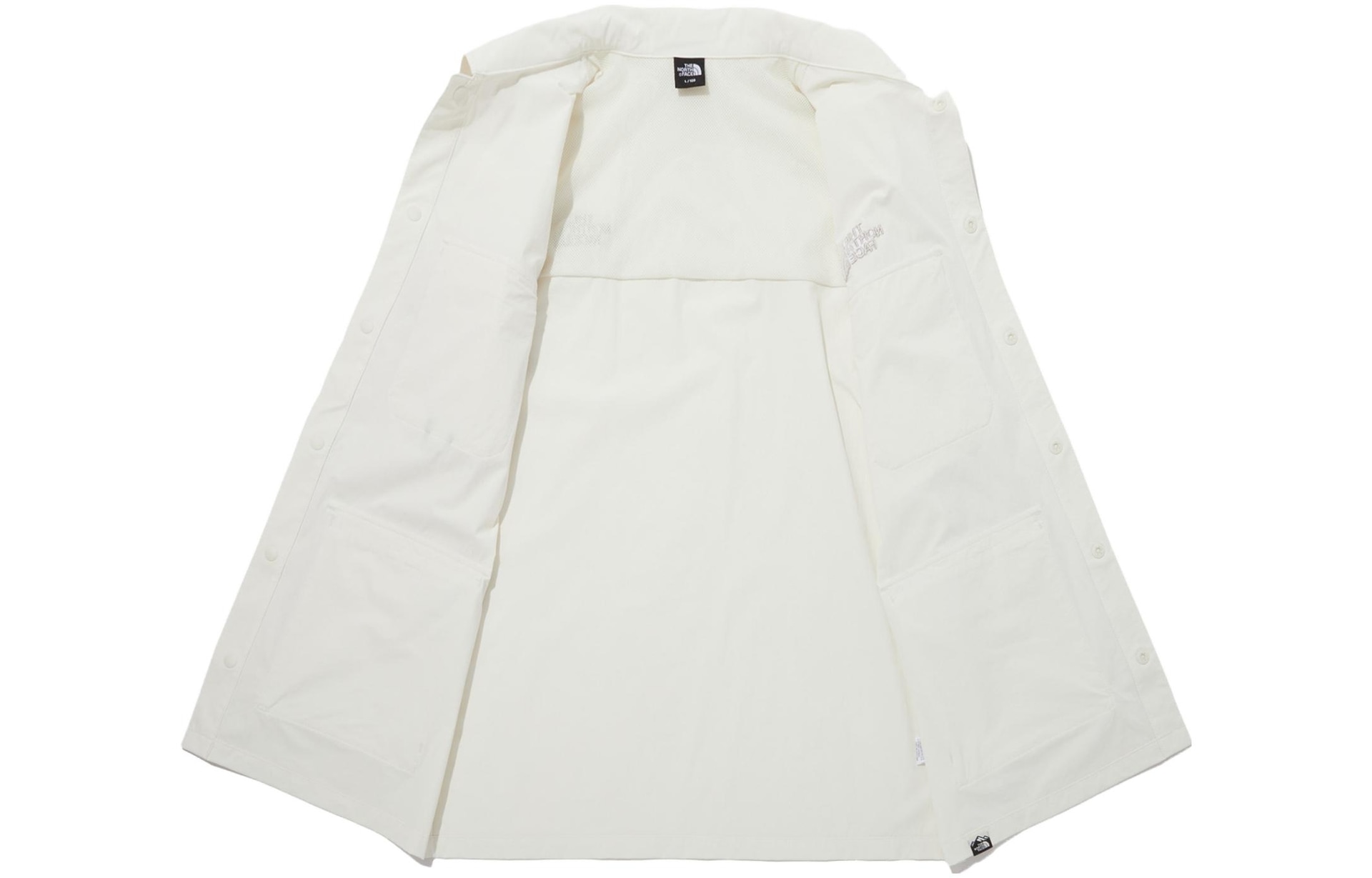 The North Face Logo Button Short Sleeve Shirt Ivory — фото 2