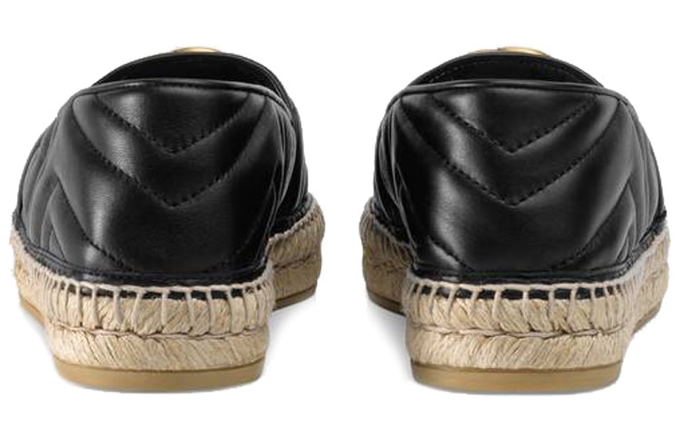 Gucci Logo Fisherman Flats Black — фото 8