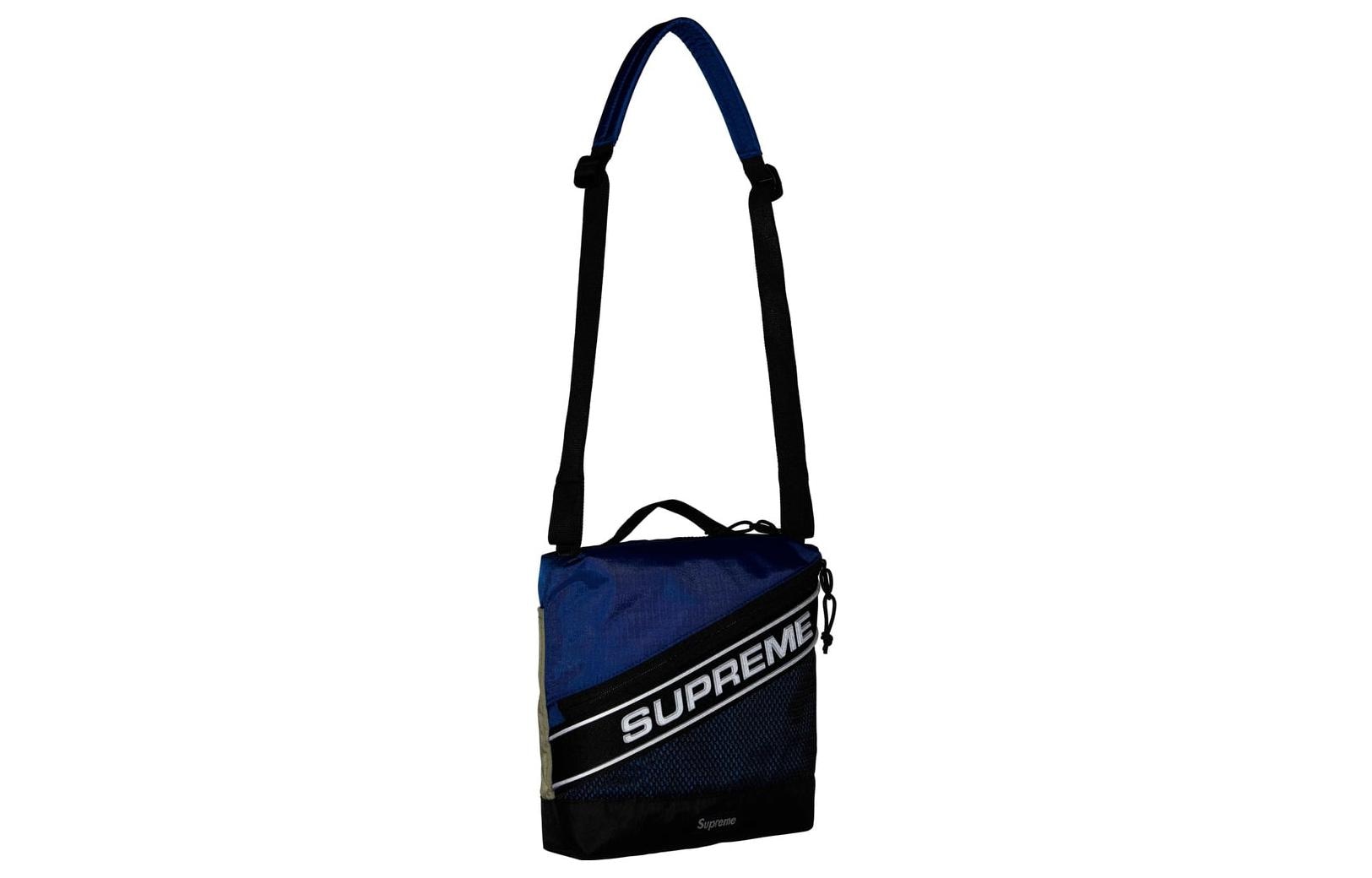 Supreme FW23 Reflective Logo Shoulder Bag Blue — фото 3