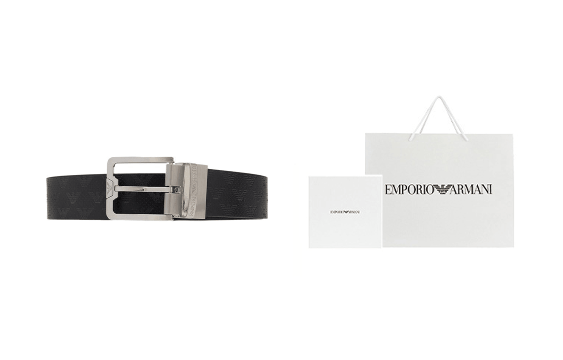 Emporio Armani Logo Print Belt — фото 3
