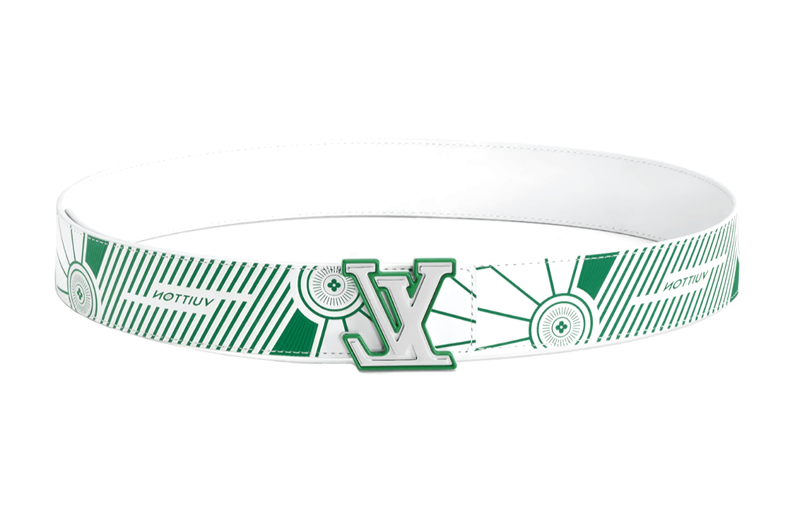 Louis Vuitton LV Buckle Belt White Green 4cm — фото 1