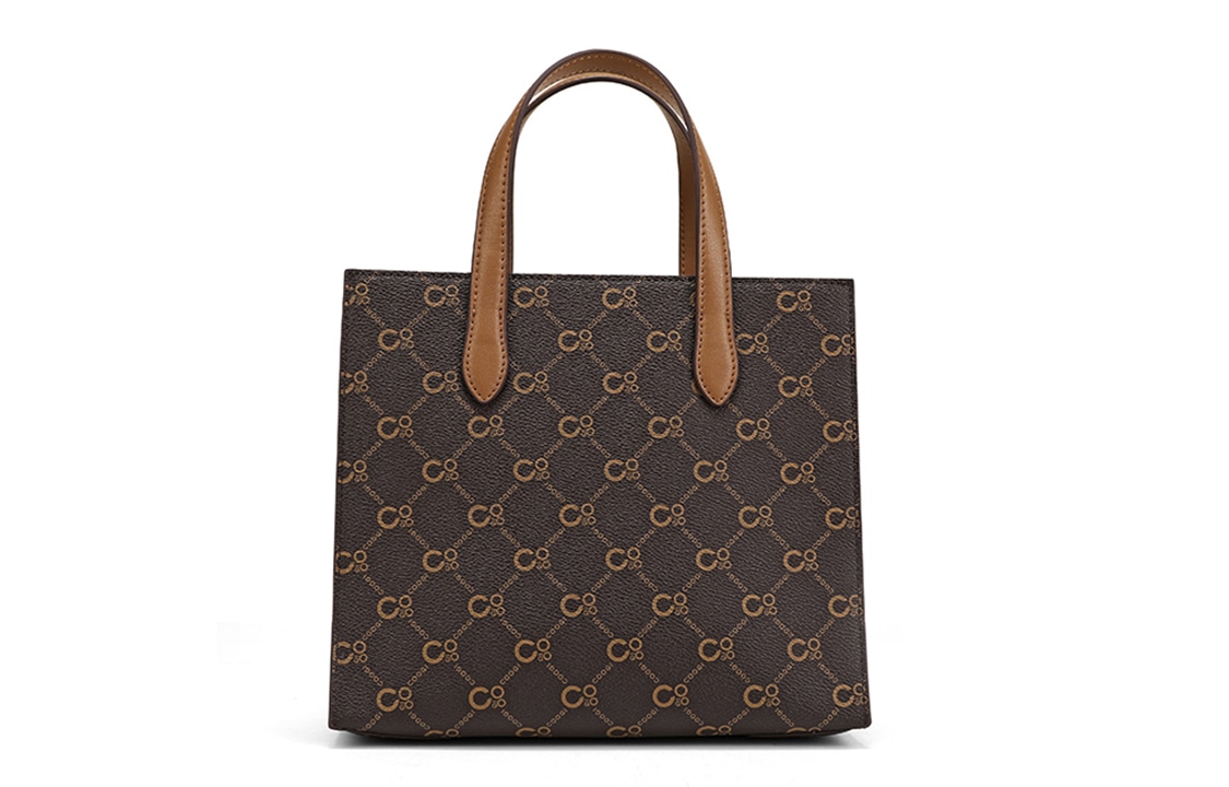 Coogi Logo Strap Shoulder Bag Medium Ivory Brown — фото 8