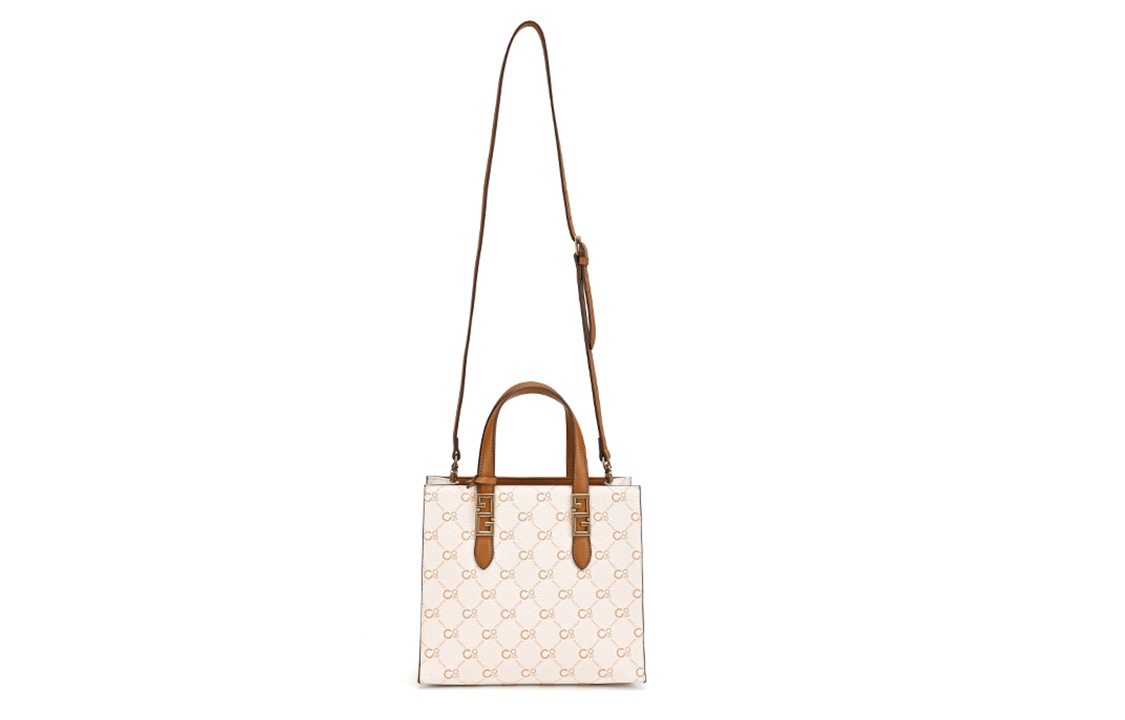 Coogi Logo Strap Shoulder Bag Medium Ivory Brown — фото 4