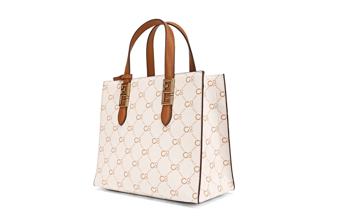 Coogi Logo Strap Shoulder Bag Medium Ivory Brown — фото 1