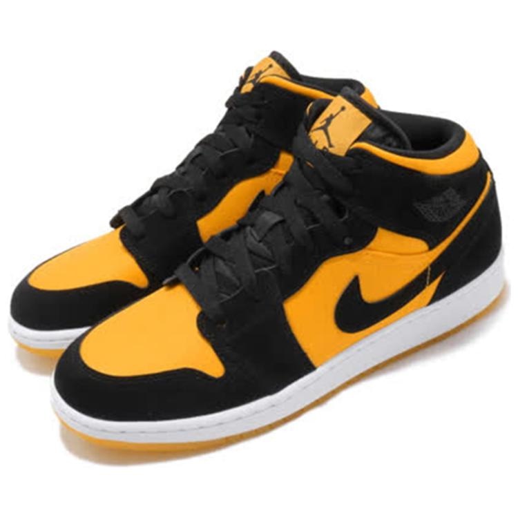 Jordan Air Jordan 1 Mid GS Black Yellow 2019 — фото 8