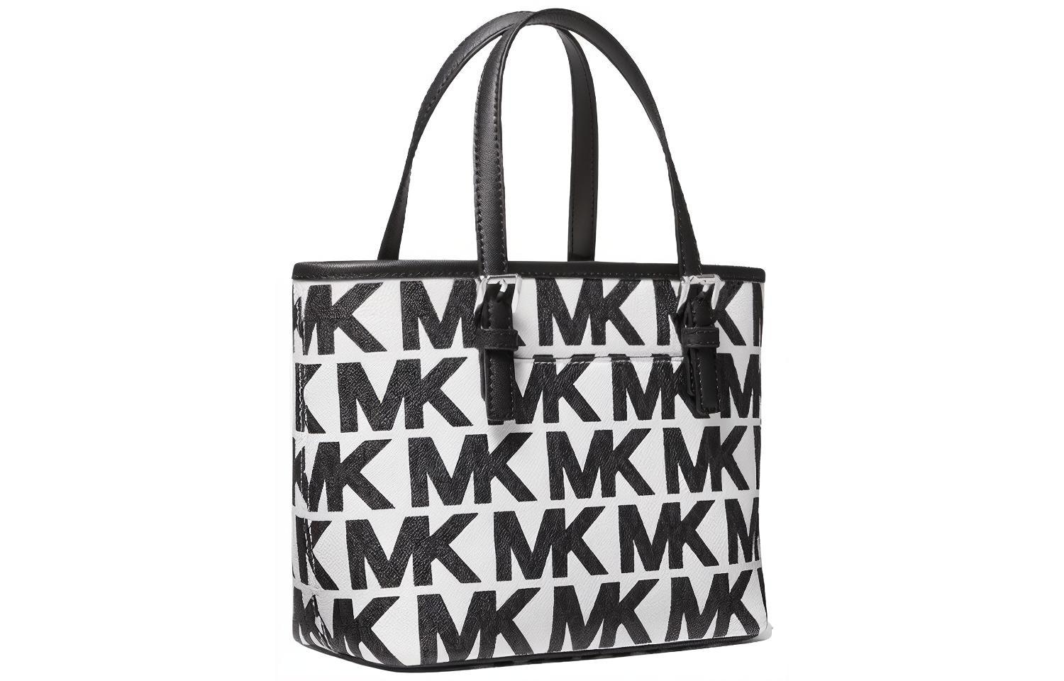 Michael Kors Jet Set Mini Tote Black White — фото 1