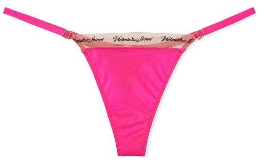 Victoria's Secret/维多利亚的秘密 Victoria's Secret ICON Low-Rise Logo Thong Barbie Pink