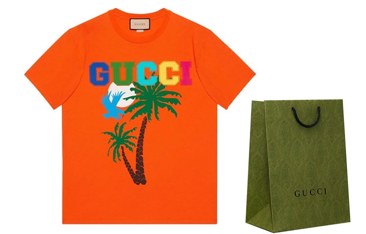 Gucci SS22 Palm Tree Print T-Shirt Orange — фото 2