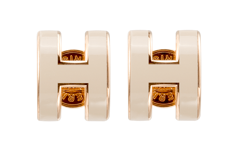 HERMES/爱马仕 Hermes Mini H Pop Rose Gold Earrings