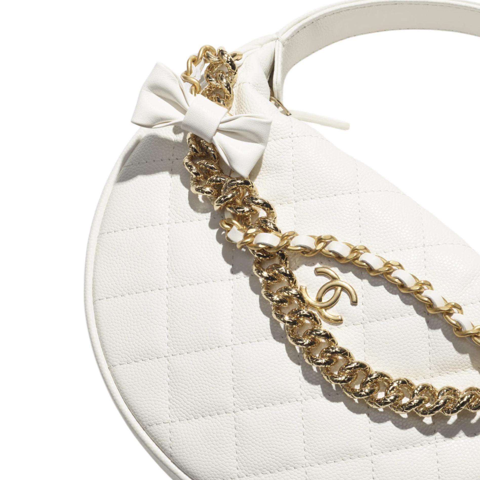 Chanel Hula Hoop Calfskin Handbag White — фото 3