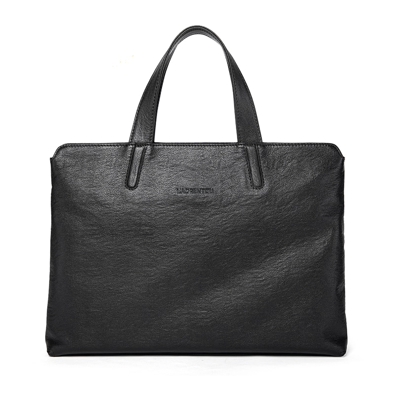 Сумки 老人头 Laorentou Black Leather Briefcase