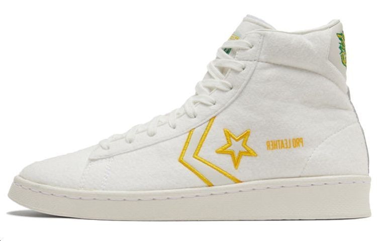 Converse Cons Pro Leather White Green Yellow — фото 5