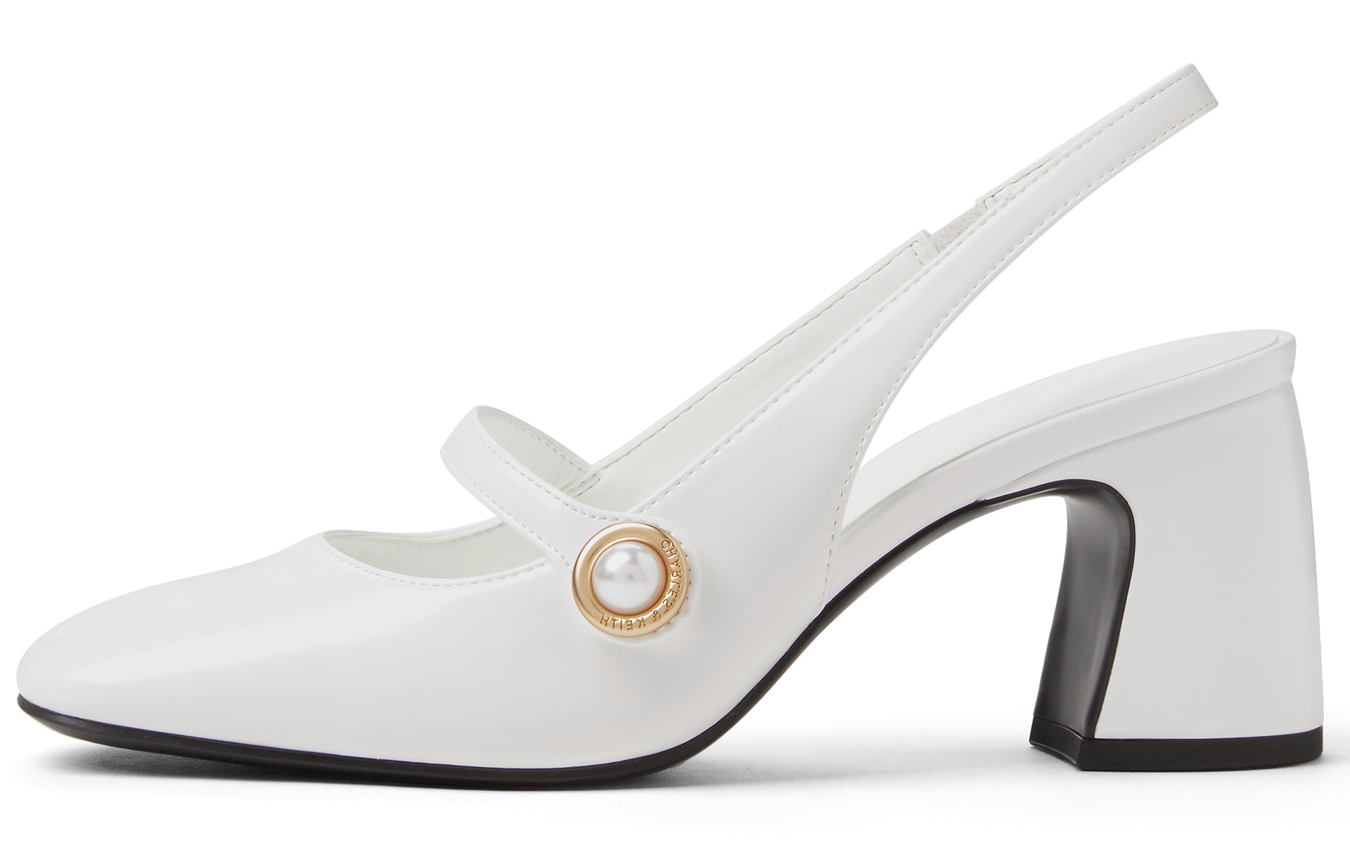 Charles&Keith CHARLESKEITH ck PU 7cm WhiteBlack Box — фото 11